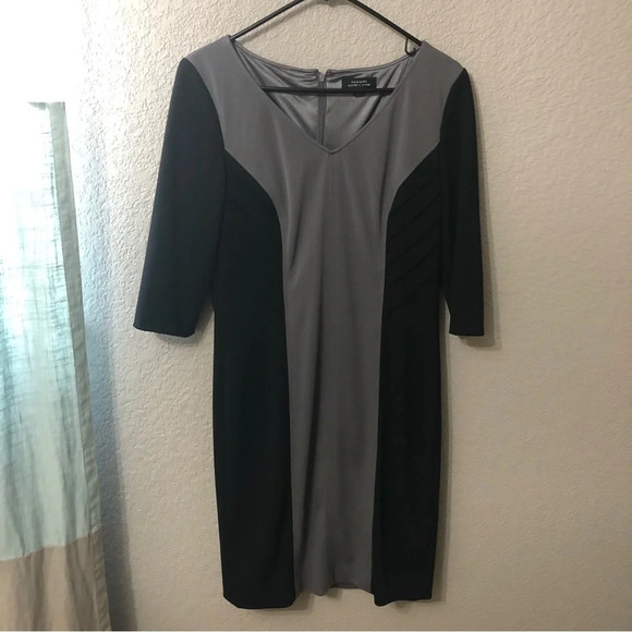 Tahari Black & Grey Dress - Size 8 - Picture 1 of 5